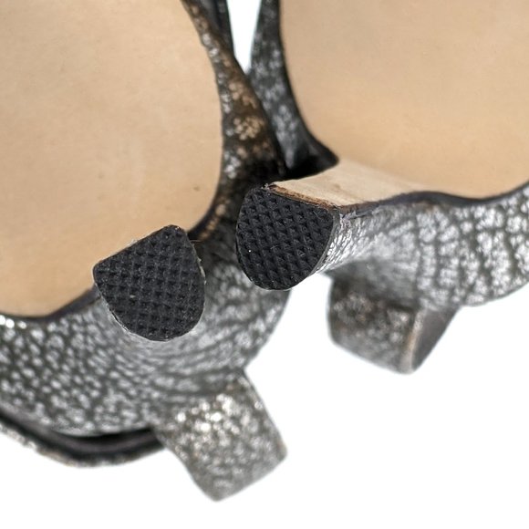 PAIGE Gwynn Ankle Strap Sandal Pewter Crackle 7.5 - Picture 11 of 11